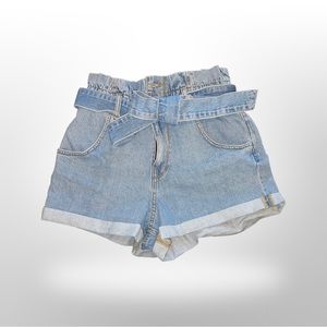 Paper Bag Denim Shorts